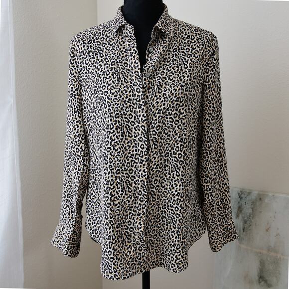J.Crew Silk Animal print  blouse size 4 S - Picture 1 of 6